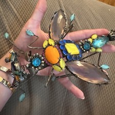 MUSEUM THE SHOW MUST GO ON DAVID MANDEL DESIGNR LARGE GRASSHOPPER FLY BROOCH PIN