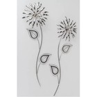 2er Set Wanddeko, Wandbild BLUMEN H. 60cm silber je 1 Blüte Metall Formano