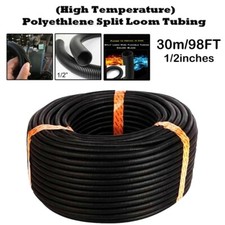 30m 1/2inch Conduit Split Black Flexible Cable Tidy Tube Trunking Flexible Use