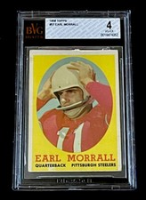 Earl Morrall Raro De Colección 1958 Topps #57 Raro Calificado Pittsburg Steelers QB BVG 4
