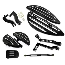 Driver Floorboards Foot Peg Footboards W/ Shifter Brake Pad Pedals For Touring