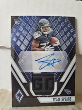 Tyjae Spears 2023 Panini Phoenix Black Prizm Rookie Patch Auto /5 Laundry Tag