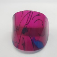 French Curve Hair Barrette Acrylic Hot Pink 2.5"