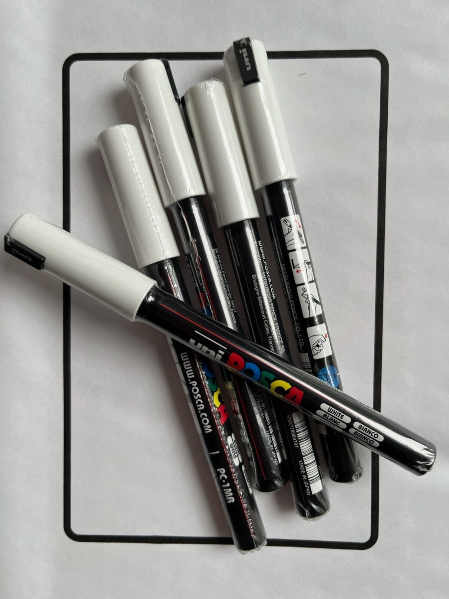 Uni Posca PC-1MR Paint Marker Extra-Fine Bullet Tip White UK