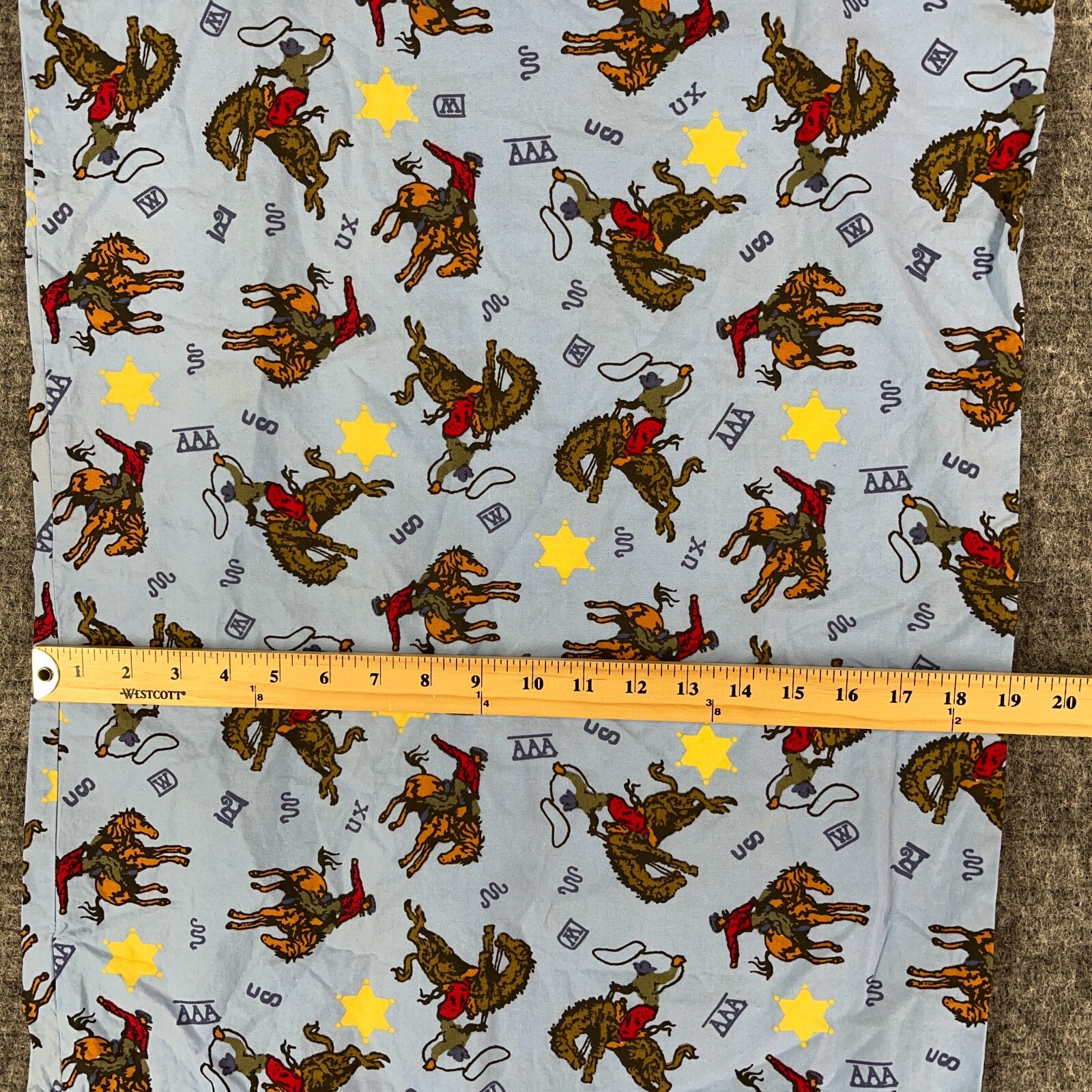 Lands End Pillow Cases 1 Rodeo Cowboy Horse Bronco Cotton Blue eBay