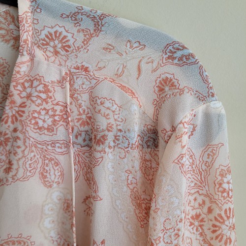 Blusa Mujer Chicos Talla XL Rubor Rosa Floral Transparente Mangas Largas Paneles Frontales - Imagen 3 de 11