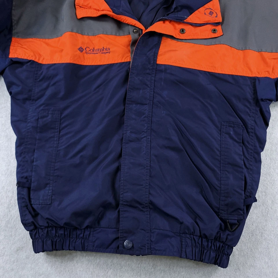 Columbia Jacket Mens Small Blue Orange Interchange Bugaboo Colorblock Nylon Wind - Image 2 of 4