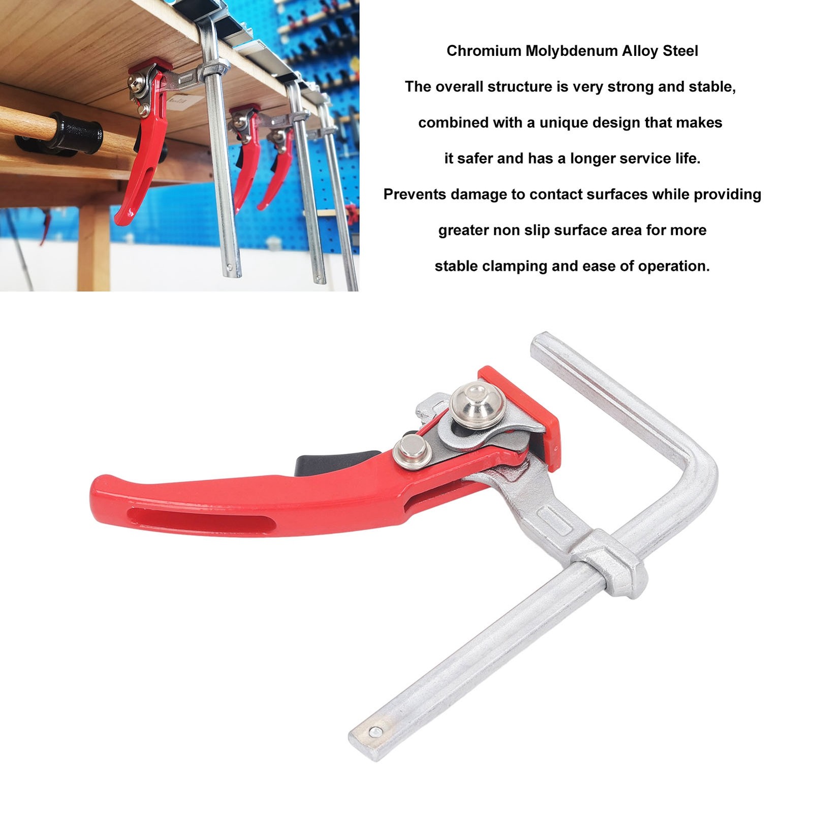 Compact Ratchet Track Clamp Molybdenum Alloy Steel For Woodworkers☜