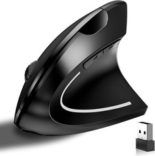 Tlkawzy Ergonomic Vertical Wireless Mouse Stylish Rechargeable 2.4G Optical Mice