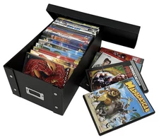 CheckOutStore Black DVD Cases Storage Box (Holds 25 Cases) Lot