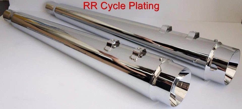 Silenciadores de escape cromados ADN megáfono Slip Ons Harley Touring 95-16 Ultra Glide Foto 3 de 4