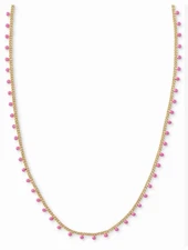 Kendra Scott 14k Gold-Plated Bead 19" Adjustable Strand Necklace - Gold Pink