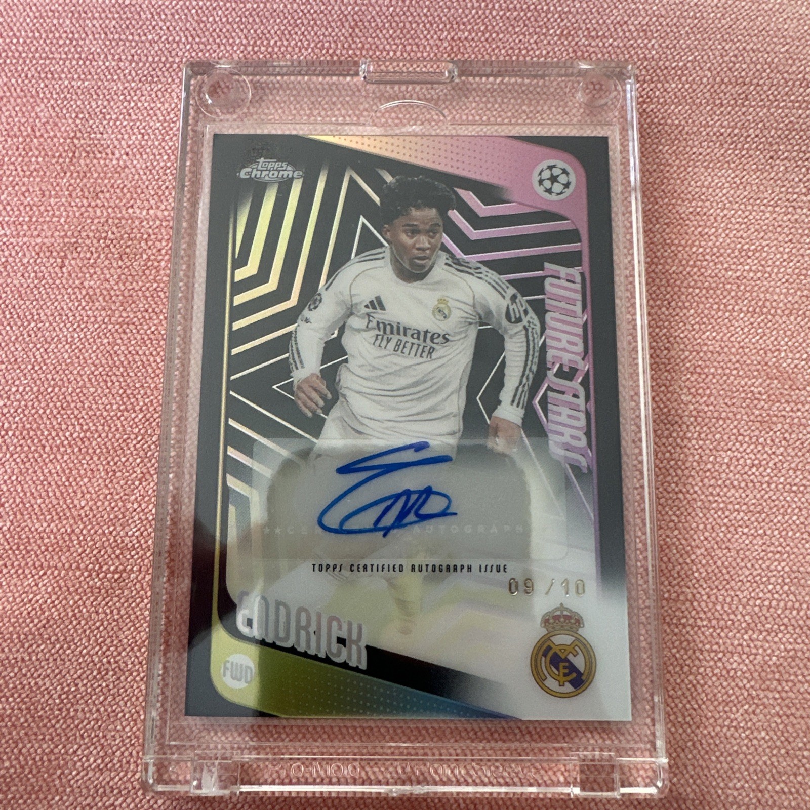 2025/26 Topps Uefa Club Competition Future Stats Auto Endrick #9/10,Jersey Match