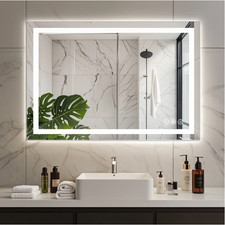Edx 24 X 36 Anti-fog Led Bathroom Mirror Dual Light White