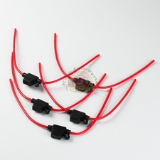 5 Pcs 12 GAUGE ATM MINI FUSE HOLDER IN-LINE AWG WIRE COPPER 12 VOLT POWER BLADE