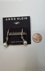 Anne Klein Gold Tone CZ Faux Pearl Lever Back Drop Earrings 6.7g — photo 2
