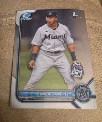 2022 Bowman Chrome Prospects Junior Sanchez Miami Marlins #BCP-111 1st Bowman