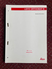 Manuel d'information de service caméra microscope E Orthomat original Leitz Wetzlar