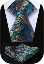 Ties for Men Paisley Tie and Pocket Square Woven Classic Floral Mens Ties Handke