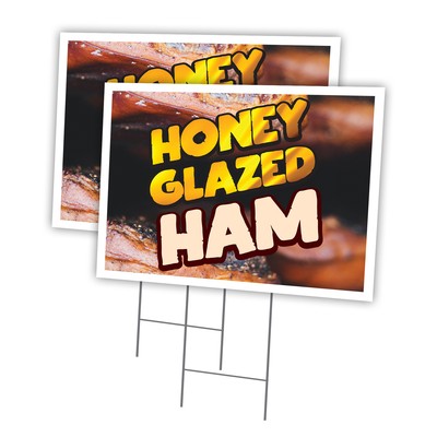 Honey Glazed Ham Multi-Pack of Yard Signs & Stake Coroplast Baked Advertising Di