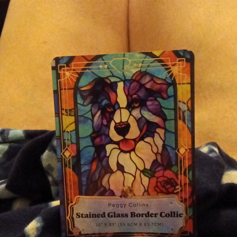 Peggy Collins Stained Glass Border Collie Sticker Non-Sport Trading Card, Dogs