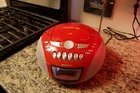 Vintage Sony Red Portable Boombox CD / Cassette / Radio Tested & Working CFD-E75