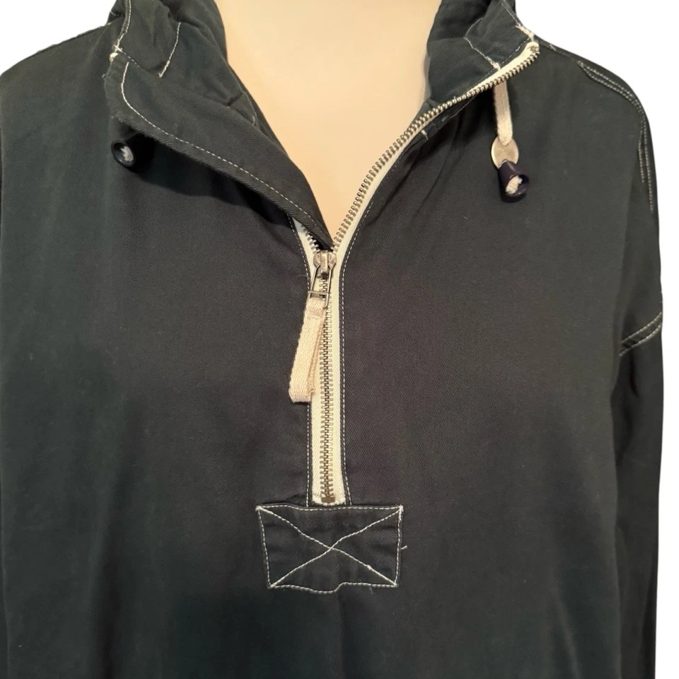 Chaqueta Pullover Deportiva Vintage Para Hombre Antigua Azul Marino Talla L Verde Ejército Naranja Años 90 Y2K Foto 3 de 4