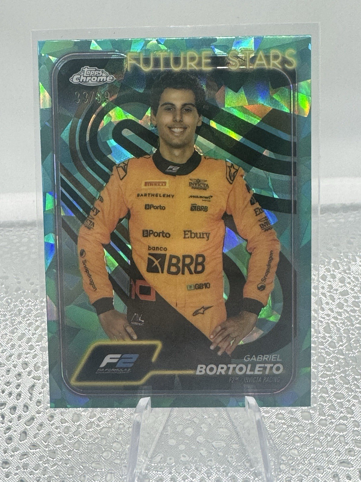 2024 Topps Chrome F1 Sapphire #28 Gabriel Bortoleto - Future Stars - Aqua 33/99