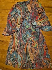 Tommy Hilfiger Women's Round Neck Printed Paisley Bell Sleeve Shift Dress Size 2