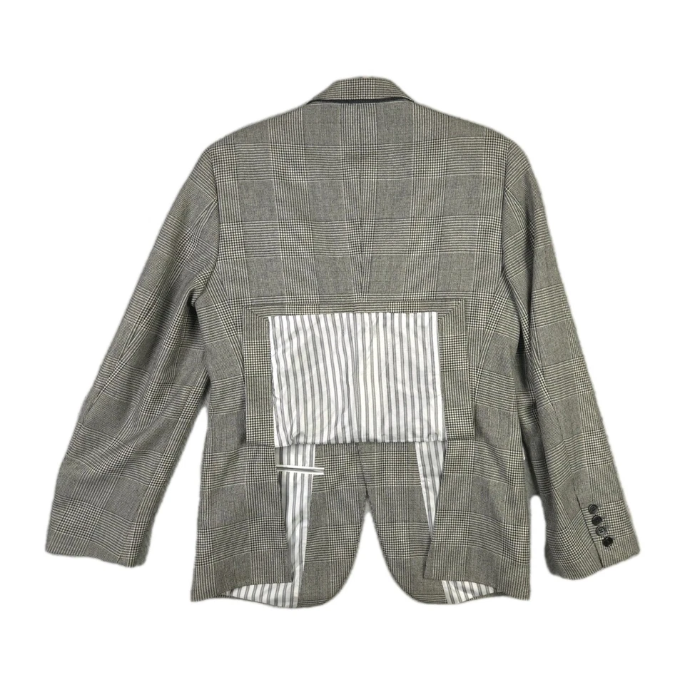 Club Monaco RECENT Glen Plaid Check Sport Coat 3/2 Roll Dual Vented 40R Slim Fit - Image 3 of 4