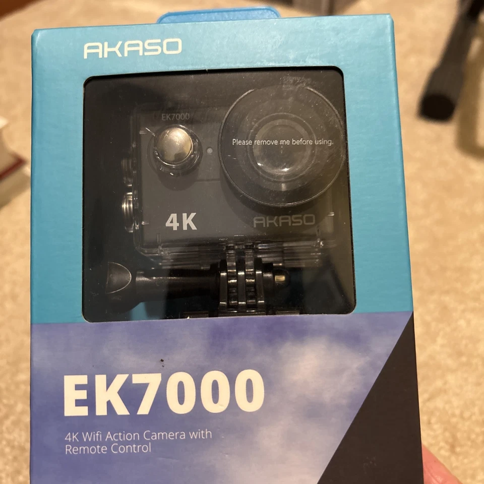 Akaso EK7000 4K 30FPS Waterproof Helmet Action Camera Black New Sealed - Image 2 of 4