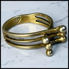 Vintage Israeli 925 Sterling Silver Modernist Gold Vermeil Multi Band Ring