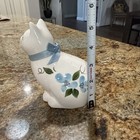 VTG Artistic Gifts Inc Ceramic White Cat Blue Flowers Figurine Hand Painted 1988 — photo 10