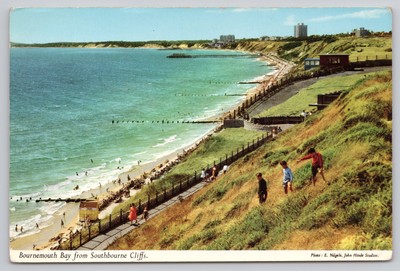 s27650 Bay von Southbourne Cliffs Bournemouth England John Hinde Postkarte