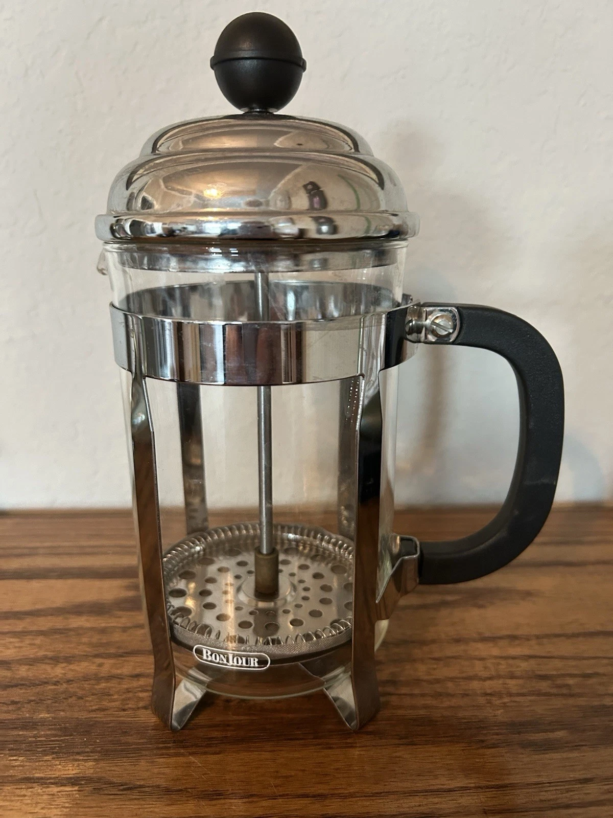 Bonjour French Press Coffee Maker Stainless Steel & Glass 3 Cups Espresso