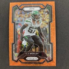 C.J. Mosley 2023 Panini Prizm Orange Lazer Prizm #230 New York Jets