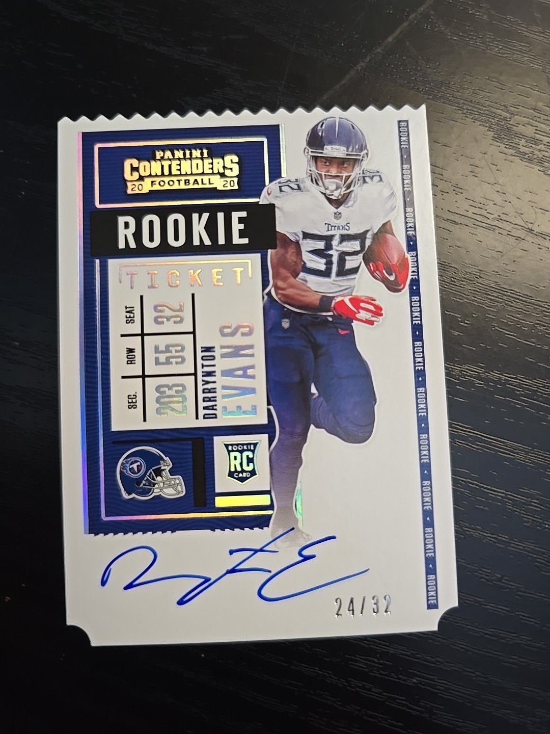 Darrynton Evans Panini Contenders #133 Autograph Stub