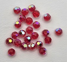 Swarovski Crystal Light Siam AB Round 5000 Beads; 4mm 24pc or 8mm 6pc 
