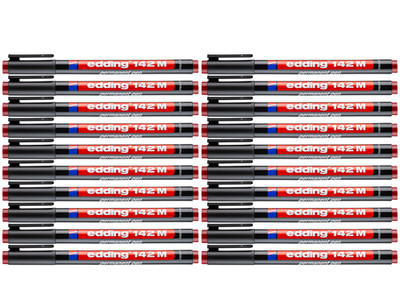 20 x Edding 142 M OHP-Marker Folienschreiber ROT permanent 1 mm 142M-002
