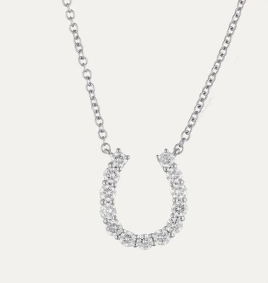 18k Karina Brez Glückshufeisen Medium Diamant Collier 16-18  