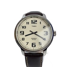 Timex Quartz Watch/Analog/Leather/Brown/Silver/28201/Indiglo