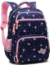 Kids Girls School Backpack with Chest Strap Princess Cute Big Elementary Bookbag