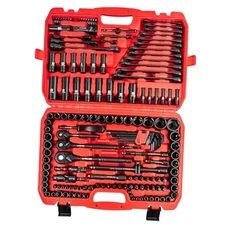 160-Piece Mechanics Tool Set, Metric 160pcs 1/2" &3/8"& 1/4" Drive Socket Set