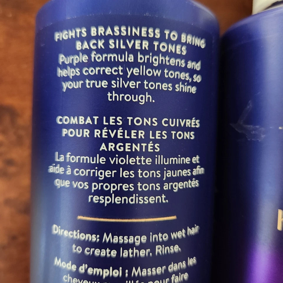 Champú 2PK Hair Biology plateado y púrpura brillante para plata y gris 12,8 oz Foto 4 de 4