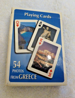 Playing Cards Deck 54 w/Pictures from Greece Souvenir NEW!! Michalas Toubi's!