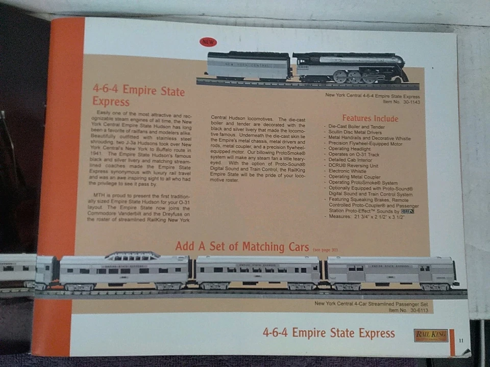 MTH RailKing New York Central 4-6-4 Empire State Express 5426 With box 30-1143-1 - Image 2 of 4