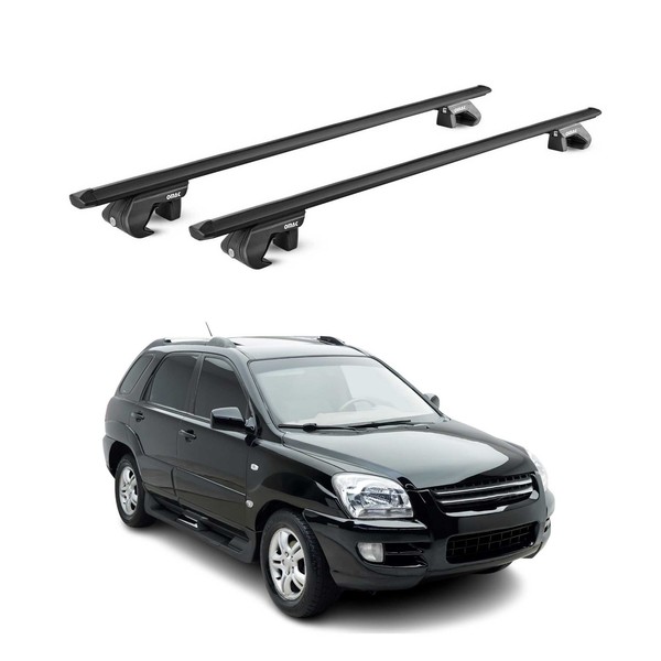 DachträGer GrundtäGer FüR Kia Sportage JE 2004-2010 5 TüR 90Kg Alu Schwarz ABE-image