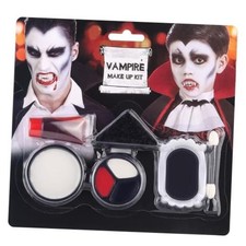 6PCS Halloween Vampire Makeup Kit with Fake Blood, Black White Red Face Body