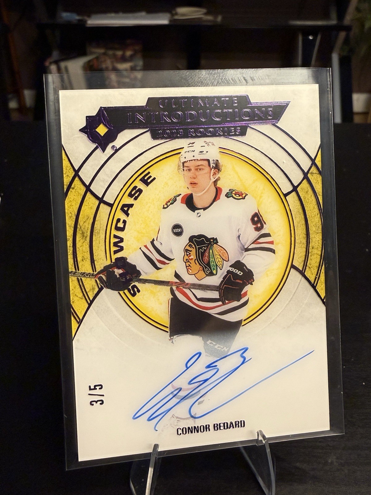 Connor Bedard Chicago Blackhawks Ultimate Introduction Rookie Purple Showcase Auto /5 