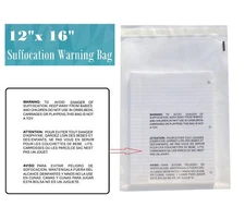Clear Bags Suffocation Warning Self Seal Merchandise Bag 1.5 Mil -ST ShipMailers